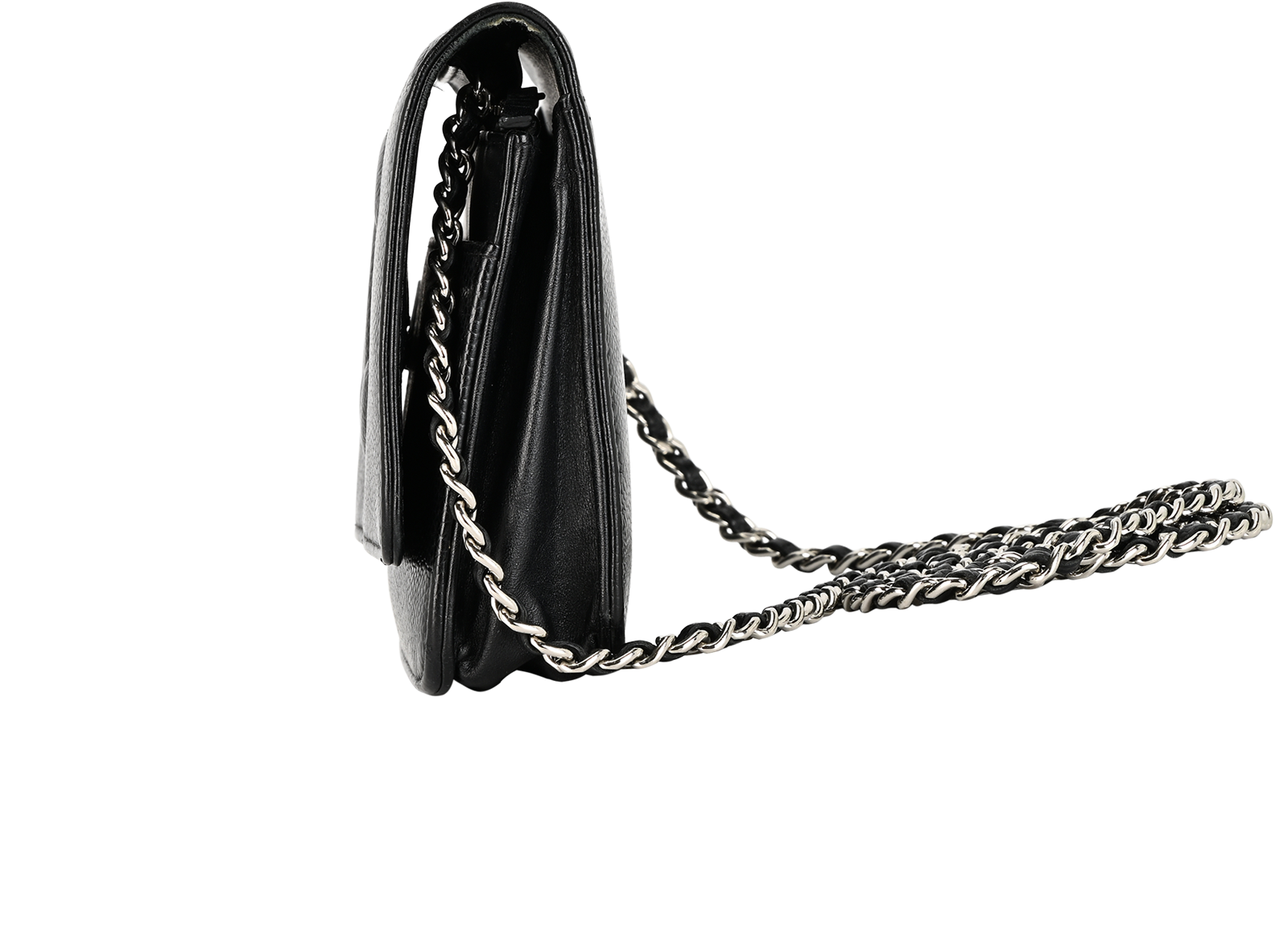 Wallet on Chain, &pound;1,300, Handbags, Black, Caviar Leather, Bottom view